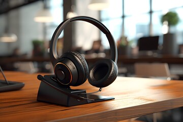 Obraz na płótnie Canvas a headphones on a stand