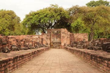 Historic site or Archaeological site of Wat Phra Ram at Ayutthaya in Thailand.