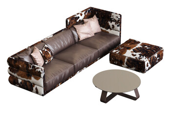 sofa isolate on a transparent background, interior furniture, 3D illustration, cg render
