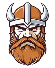 Cartoon Viking with Helmet