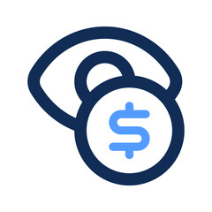 pay per view outline color icon