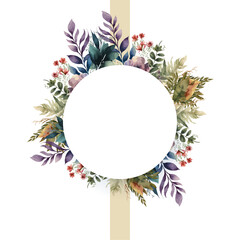 Beautiful wedding invitation template with floral frame Premium Vector