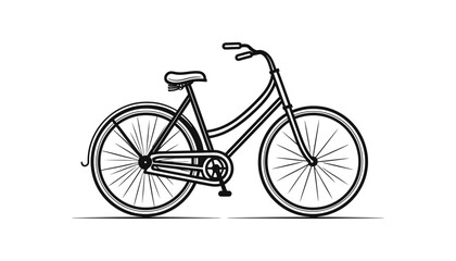 Fototapeta na wymiar Bicycle icon. Flat illustration in black color on white background. Vector illustration