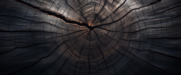 Wood larch texture of cut tree trunk, close-up. Wooden pattern. generative ai.