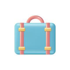 3d businessman briefcase or schoolbag. Vector