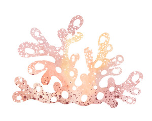 Watercolor illustration of underwater sea corals. Marine underwater plants. Illustration isolated on a white background. Postcard, sticker, sublimation.
