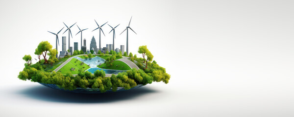 Renewable and Sustainable Energy Concept, Environmental Protection, Green Energy. Generative Ai