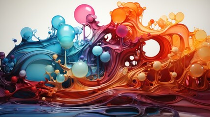 Colourful fluid spalshing and blending
