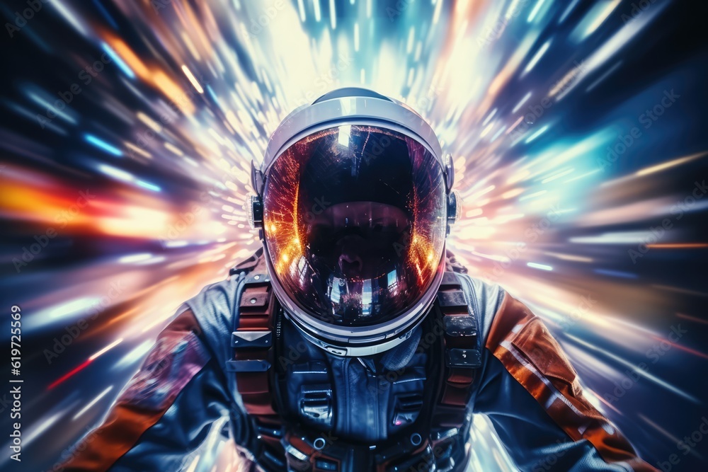 Wall mural astronaut exploring deep space