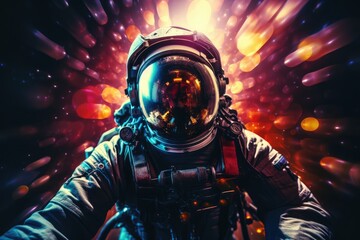 Astronaut exploring deep space