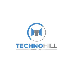 Letter TH Technology Logo Design Template - obrazy, fototapety, plakaty