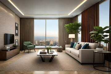 Obraz na płótnie Canvas beautiful luxury interior design of sofas, rooms, home, hotels, 3d and wallpaper Generative Ai