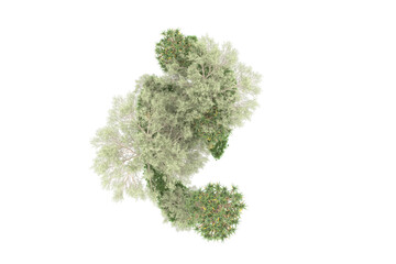 Tropical island isolated on transparent background. 3d rendering - illustration