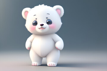 Obraz premium Cute image of a 3d teddy bear. (AI-generated fictional illustration) 