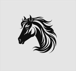 Fototapeta na wymiar horse head logo simple and modern design, horse animal icon vector template