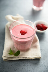 Healthy homemade raspberry smoothie