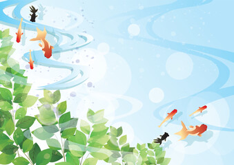 涼しい夏の和風イメージ背景
