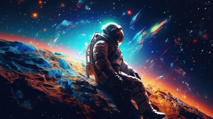 Astronaut exploring outer space concept