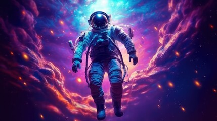 Obraz na płótnie Canvas Astronaut exploring outer space concept