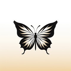 Butterfly - minimalistic black & white logo created using generative AI tools