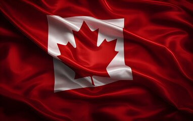canadian flag waving in wind