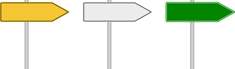道路標識の道標のイラスト素材セット