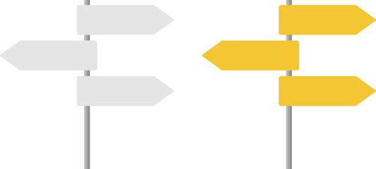 道路標識の道標のイラスト素材セット