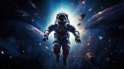 Astronaut in deep space