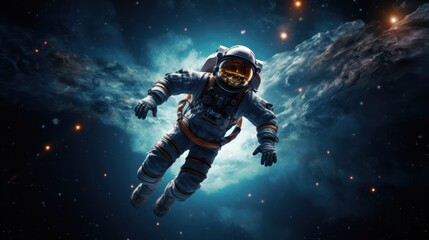 Fototapeta na wymiar Astronaut in deep space
