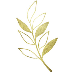 Golden glitter leaves