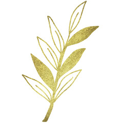 Golden glitter leaves