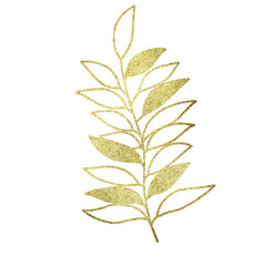 Golden glitter leaves