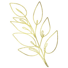 Golden glitter leaves