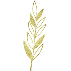Fototapeta premium Golden glitter leaves