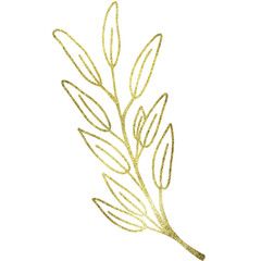 Golden glitter leaves