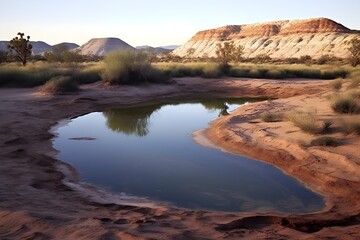 Fototapeta na wymiar a small pond in the desert