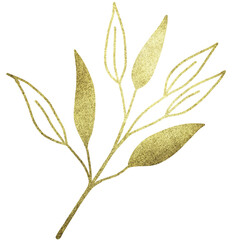 Golden glitter leaves