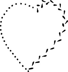 Fototapeta premium Cute illustration in the form of a lonely heart, hand-drawn. Illustration in vector