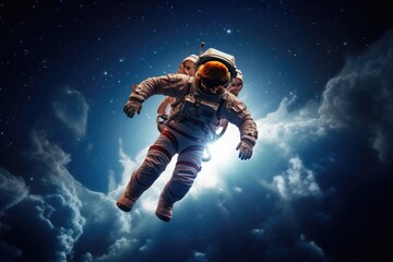 Fototapeta premium Astronaut exploring other worlds in outer space