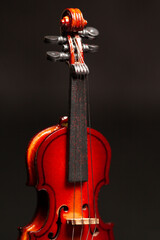Classic violin on black background.