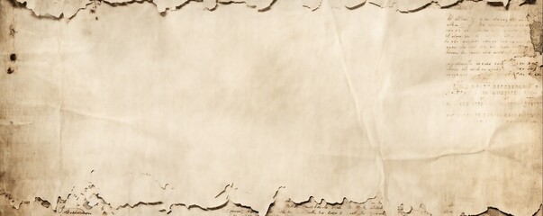 Old white paper horizontal banner on white background Generative AI 