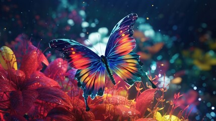 A Surreal Masterpiece - Illustrating the Butterfly World Background - Infused with Romanticism, Rendered in Octane Colorful Wallpaper created with Generative AI Technology