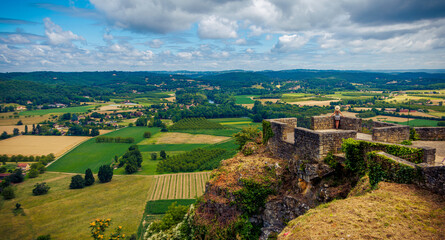 Naklejka premium Panoramic view of landscape Dordogne in France