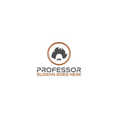 Professor Scientist  Logo Template Isolated on white background