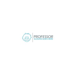 Professor Scientist  Logo Template Isolated on white background