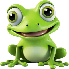 cute frog in 3d style white background. © EnelEva