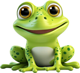 cute frog in 3d style white background. © EnelEva