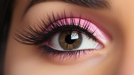 Obraz premium Beautiful Woman with Extreme Long False Eyelashes. Eyelash Extensions. Makeup, Cosmetics. Beauty, Skincare