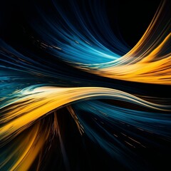 Illustrator of abstract blue and yellow radial burst background.