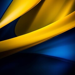 Illustrator of 3D abstract background in blue and yellow.